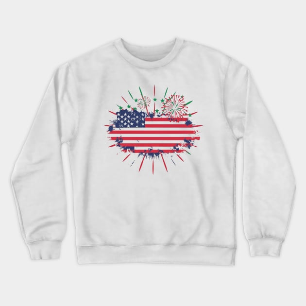 4th of July Fireworks Spectacular, Independence Day, fireworks, celebration, patriotic, crowd, holiday, festive, night, USA, cheer Crewneck Sweatshirt by designe stor 